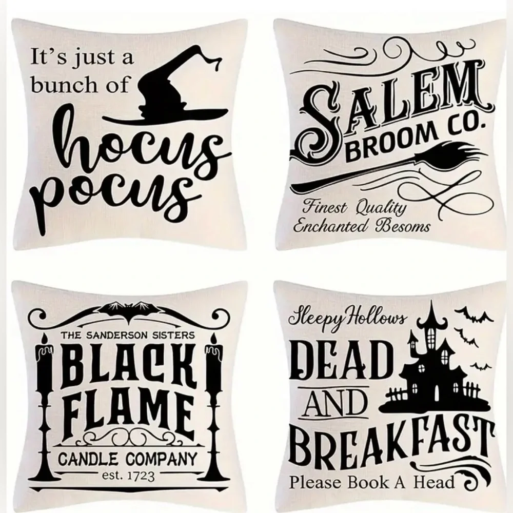 NEW-4 HALLOWEEN THROW PILLOW COVERS
